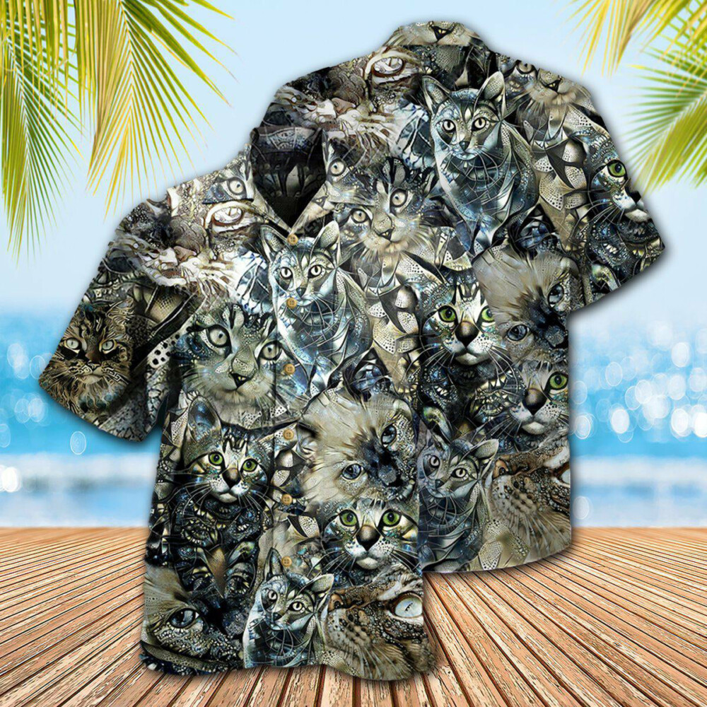 Cat Vintage Flower - Hawaiian Shirt - Owl Ohh - Owl Ohh