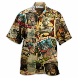 Cat Amazing Pilot - Hawaiian Shirt - Owl Ohh - Owl Ohh