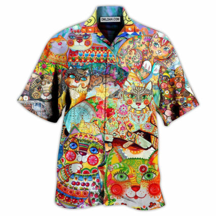 Cat Cute Colorful - Hawaiian Shirt - Owl Ohh - Owl Ohh
