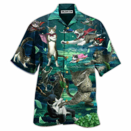 Cat Epic Fight - Hawaiian Shirt - Owl Ohh - Owl Ohh