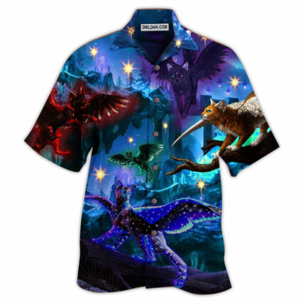 Cat Fly Love Dark - Hawaiian Shirt - Owl Ohh - Owl Ohh