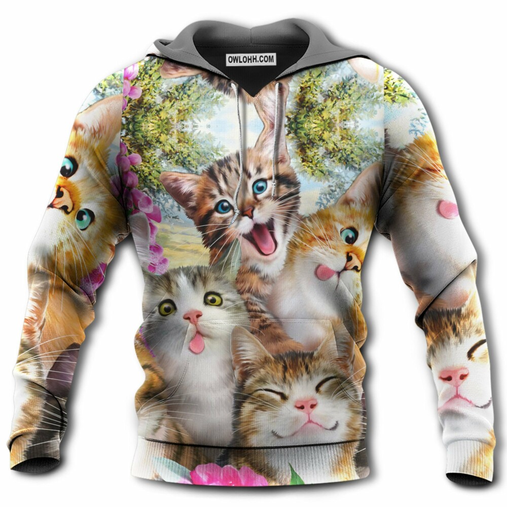 Cats Funny Make Me Happy - Hoodie - Owl Ohh - Owl Ohh