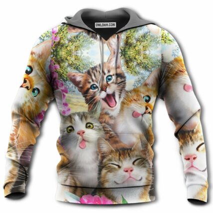 Cats Funny Make Me Happy - Hoodie - Owl Ohh - Owl Ohh