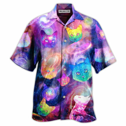 Cat Galaxy Colorfull Style - Hawaiian Shirt - Owl Ohh - Owl Ohh
