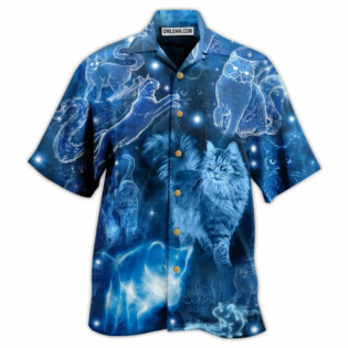 Cat Love Blue Neon Stunning - Hawaiian Shirt - Owl Ohh - Owl Ohh