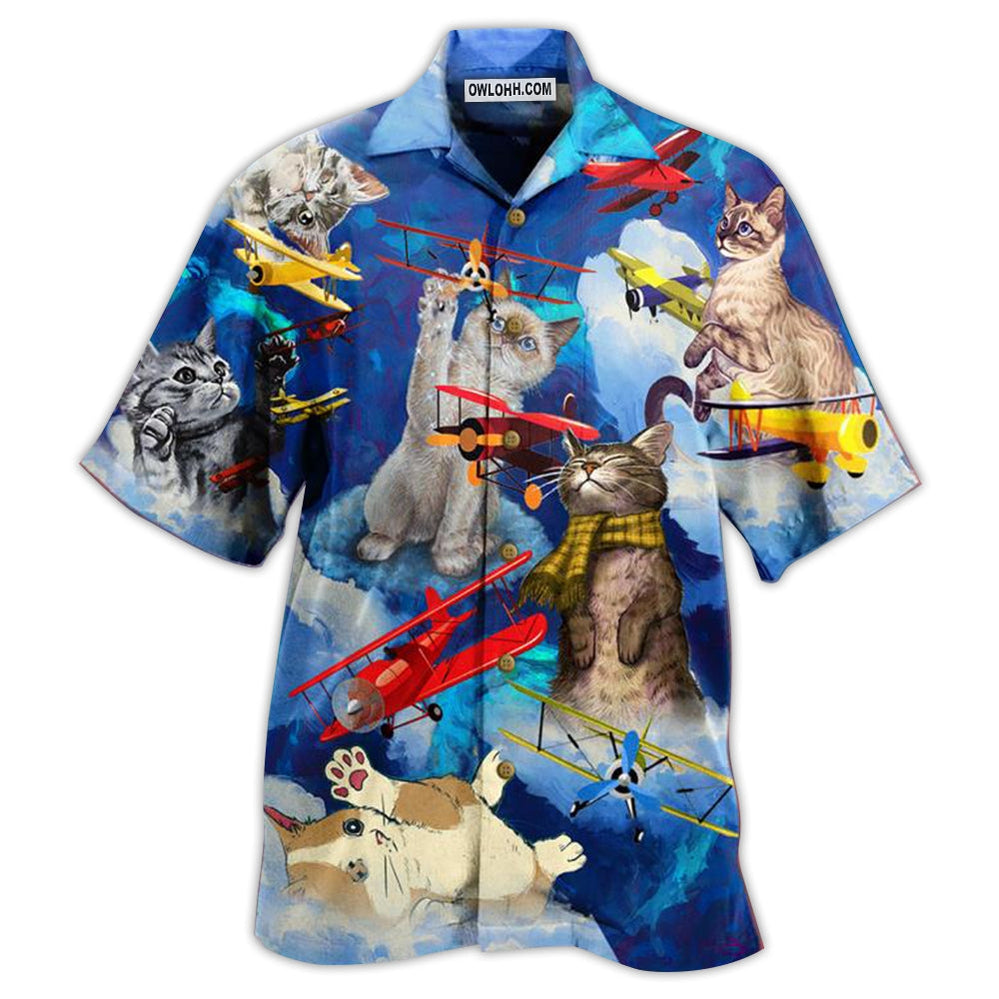Cat Love Fly Blue Sky - Hawaiian Shirt - Owl Ohh - Owl Ohh