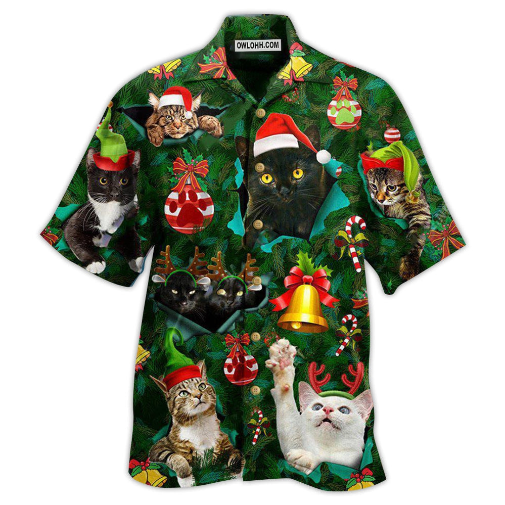 Cat Meowy Christmas - Hawaiian Shirt - Owl Ohh - Owl Ohh