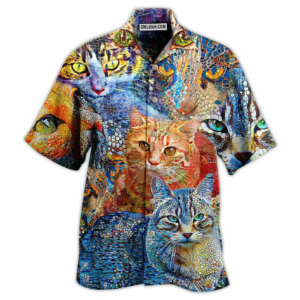 Cat Mosaic Amazing - Hawaiian Shirt - Owl Ohh - Owl Ohh