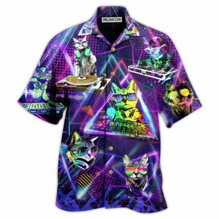 Cat So Cool DJ - Hawaiian Shirt - Owl Ohh - Owl Ohh