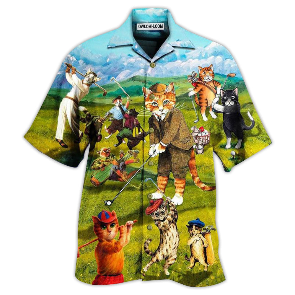 Golf Cats That What I Do I Play Golf And I Know Thing - Hawaiian Shirt - Owl Ohh - Owl Ohh
