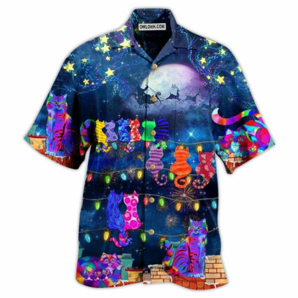 Cat The Jolly Cats On Roof - Hawaiian Shirt - Owl Ohh - Owl Ohh