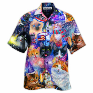 Cat Wish You Happy New Year - Hawaiian Shirt - Owl Ohh - Owl Ohh