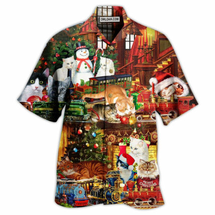 Cat With Toys Train - Hawaiian Shirt - Owl Ohh - Owl Ohh