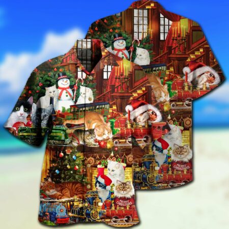 Cat With Toys Train - Hawaiian Shirt - Owl Ohh - Owl Ohh