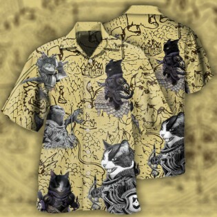 Cat Warrior Strong - Hawaiian Shirt - Owl Ohh - Owl Ohh