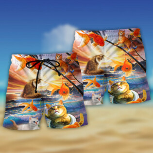Cat Catchs Fish Style - Beach Short - Owl Ohh - Owl Ohh