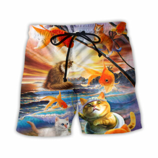 Cat Catchs Fish Style - Beach Short - Owl Ohh - Owl Ohh