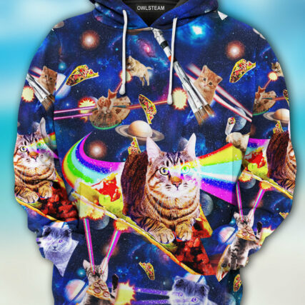 Cats ride food in space - Hoodie - HOOD06TNH180921