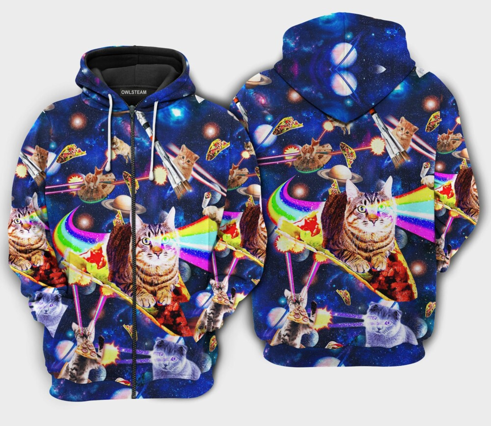 Cats ride food in space - Hoodie - HOOD06TNH180921