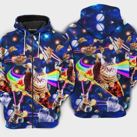 Cats ride food in space - Hoodie - HOOD06TNH180921