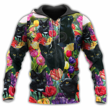 Cat Loves Flowers - Hoodie - Owl Ohh - Owl Ohh