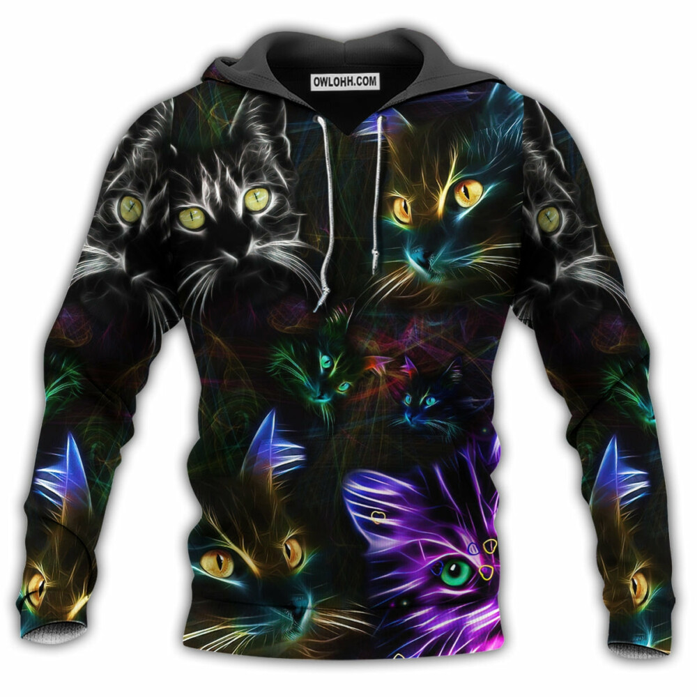 Cat Neon In Darkness So Much - Hoodie - Owl Ohh - Owl Ohh