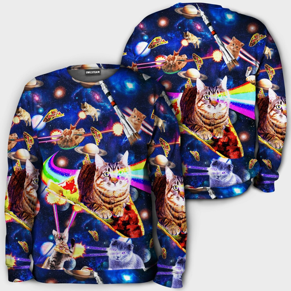 Cats ride food in space - Hoodie - HOOD06TNH180921