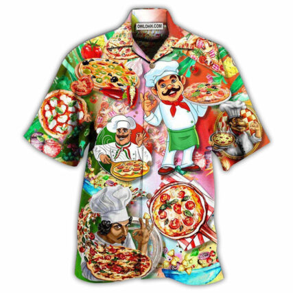 Chef Pizza A Slice A Day Keeps The Sad Away - Hawaiian Shirt - Owl Ohh - Owl Ohh