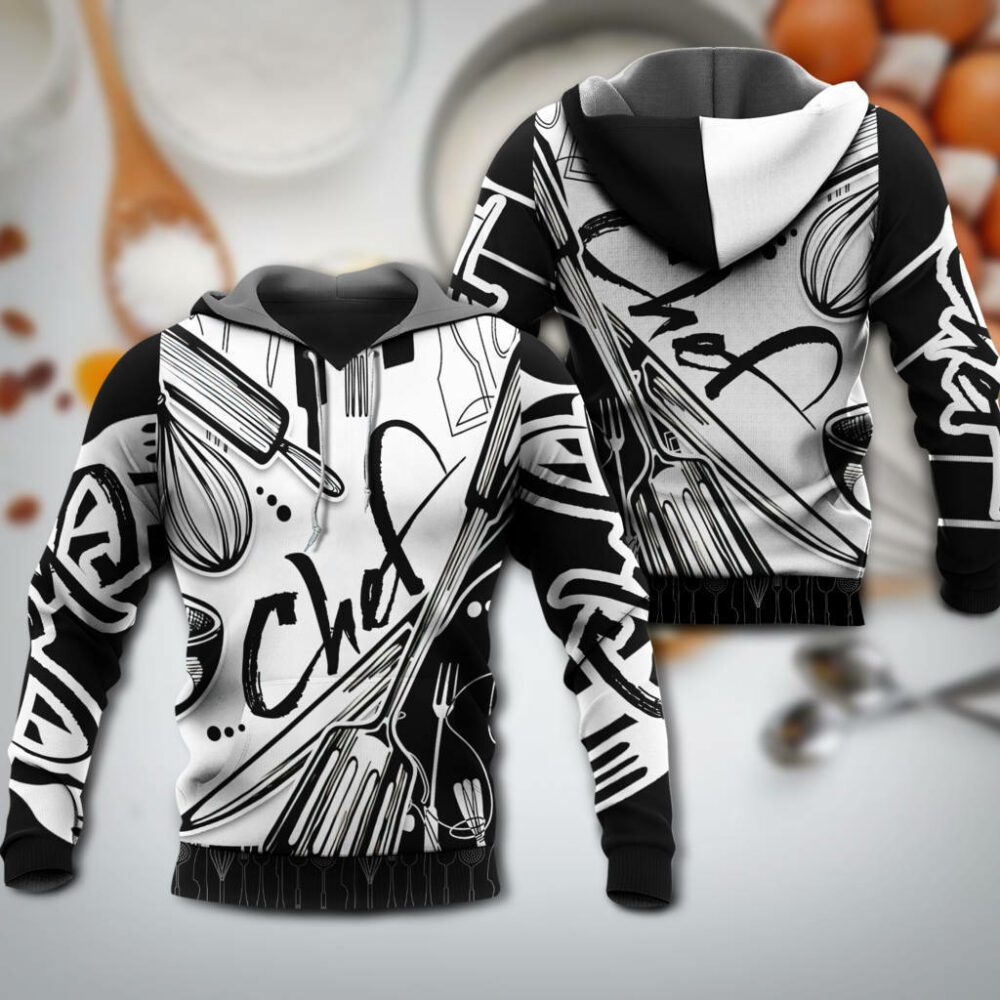 Chef Black And White Style So Nice - Hoodie - Owl Ohh - Owl Ohh