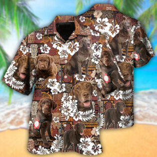 Chesapeake Bay Retriever Dog Tropical Floral Vintage - Hawaiian Shirt - Owl Ohh - Owl Ohh