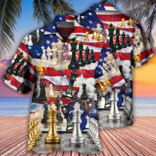 Chess And Firework Independence Day - Hawaiian Shirt - Owl Ohh - Owl Ohh