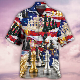 Chess And Firework Independence Day - Hawaiian Shirt - Owl Ohh - Owl Ohh