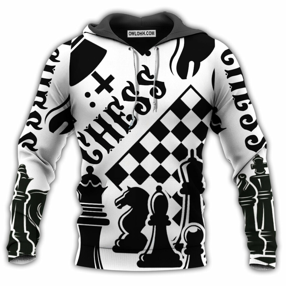 Chess Black And White Style - Hoodie - Owl Ohh - Owl Ohh