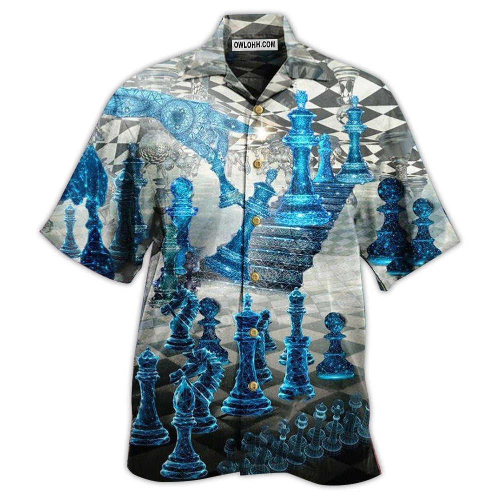 Chess Is Like A Game Blue - Hawaiian Shirt - Owl Ohh - Owl Ohh