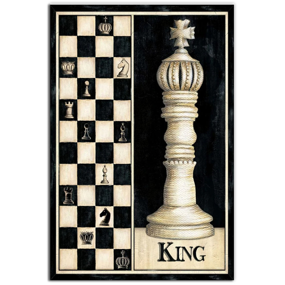 Chess King Vintage Style - Vertical Poster - Owl Ohh - Owl Ohh