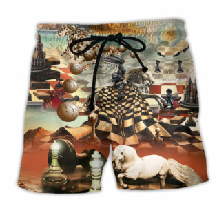 Chess Power Of The Knights In Chess - Beach Short - Owl Ohh - Owl Ohh