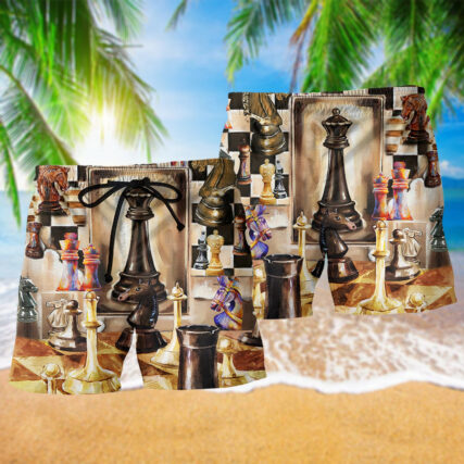 Chess We Are All Being Played Chess - Beach Short - Owl Ohh - Owl Ohh