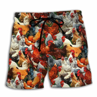 Chicken I Just Want To Hang Out With My Chickens - Beach Short - Owl Ohh - Owl Ohh