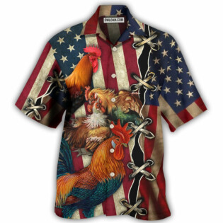 Chicken Celebrating Independence Day - Hawaiian Shirt - Owl Ohh - Owl Ohh