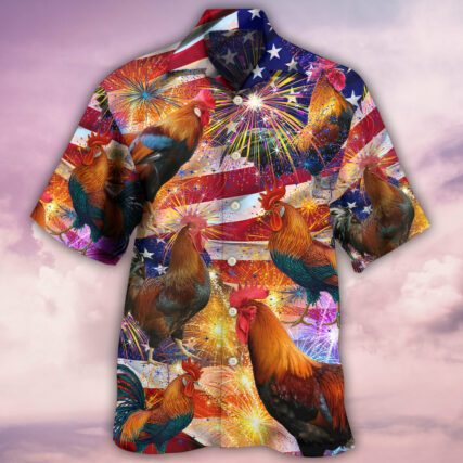 Chicken America Celebrating Independence Day - Hawaiian Shirt - Owl Ohh - Owl Ohh