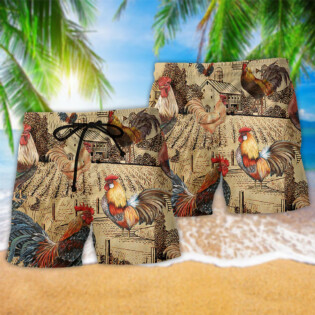Chicken Farm Love Vintage - Beach Short - Owl Ohh - Owl Ohh