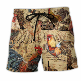 Chicken Farm Love Vintage - Beach Short - Owl Ohh - Owl Ohh