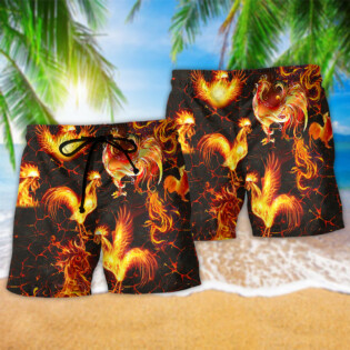 Chicken Fire Love It Cool Chicken - Beach Short - Owl Ohh - Owl Ohh