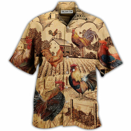 Chicken Love Vintage Style - Hawaiian Shirt - Owl Ohh - Owl Ohh