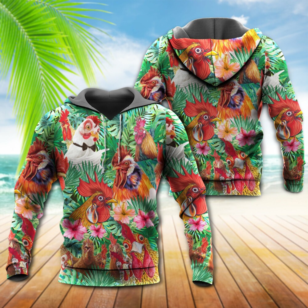 Chicken Loves Summer With Beautiful Style - Hoodie - Owl Ohh - Owl Ohh