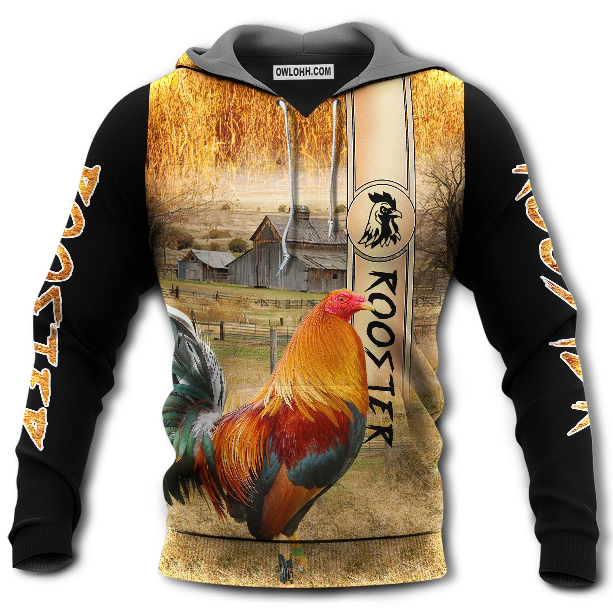 Chicken Rooster Love Farm - Hoodie - Owl Ohh - Owl Ohh
