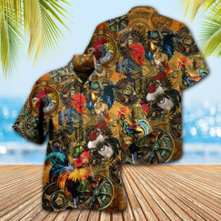 Chicken Rooster Steampunk - Hawaiian Shirt - Owl Ohh - Owl Ohh