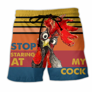 Chicken Rooster Stop Staring At My Cock Cool - Beach Short - Owl Ohh - Owl Ohh