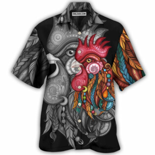 Chicken Rooster Black And Color - Hawaiian Shirt - Owl Ohh - Owl Ohh