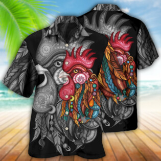 Chicken Rooster Black And Color - Hawaiian Shirt - Owl Ohh - Owl Ohh